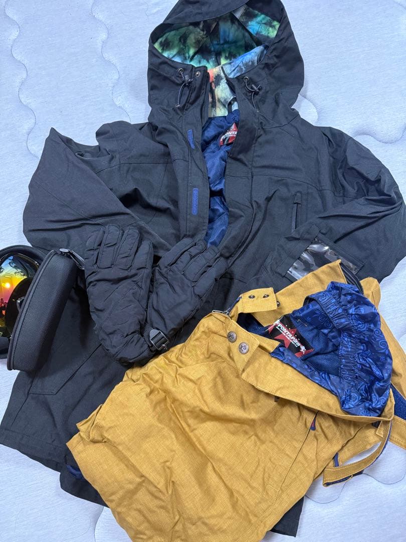 PONTAPES スノーボードウェア Lサイズ 黒/黄色