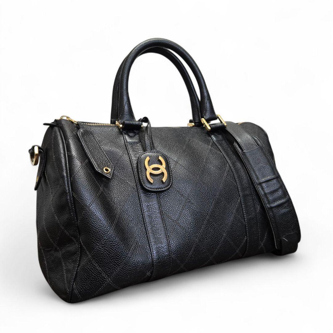 シャネル ビコローレ キャビアスキン 2way ミニ ボストンバッグ ブラック CHANEL 2way ミニボストンバッグ ハンドバッグ ショルダーバッグ