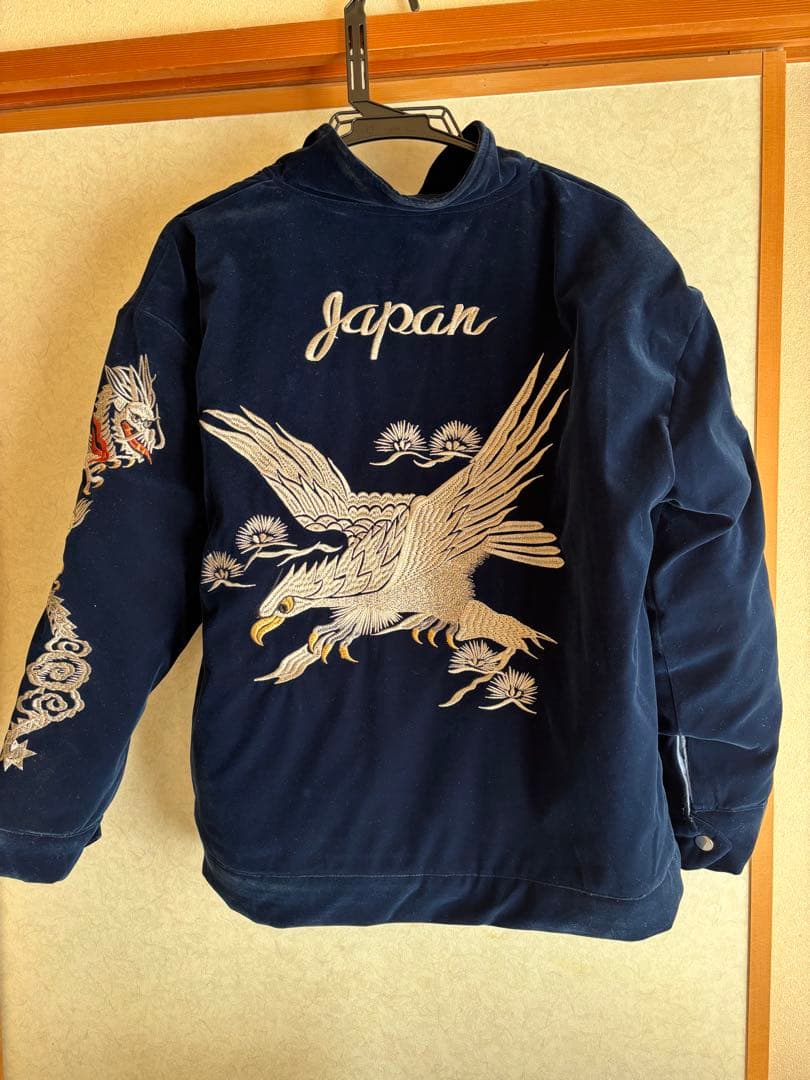 50s復刻 別珍スーベニアジャケット 刺繍ドラゴン鷲紺 L - メルカリ