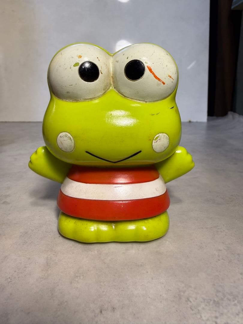 昭和レトロ けろけろけろっぴ ソフビ　貯金箱 　当時物 1988-89 サンリオ