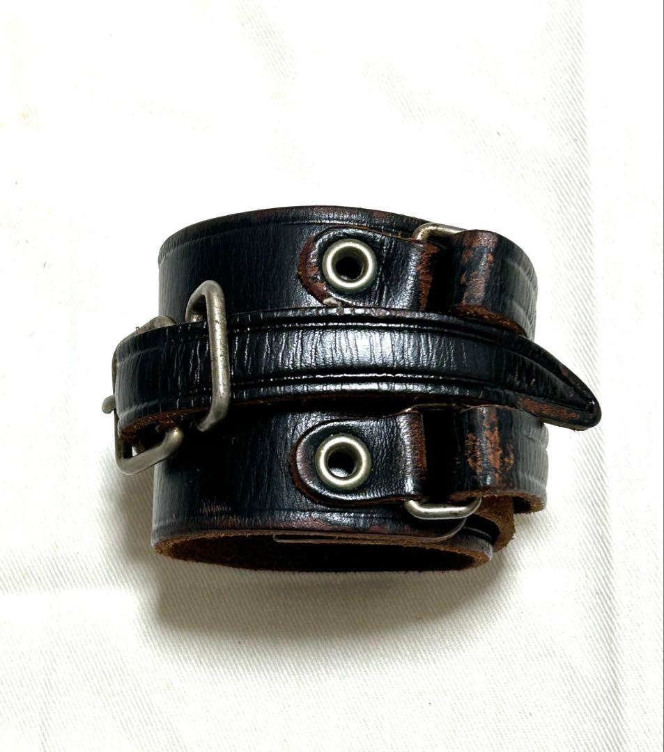 UNDERCOVER 茶芯レザー ブレスレット　バングル