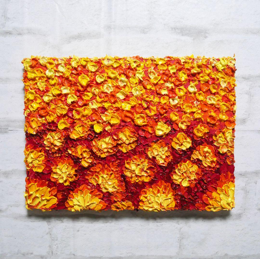 油絵 油彩 油彩画 絵画 絵 【マリーゴールド】 油絵 絵画 マリーゴールド【A4】 絵画 HR 通販 15680648｜Creema