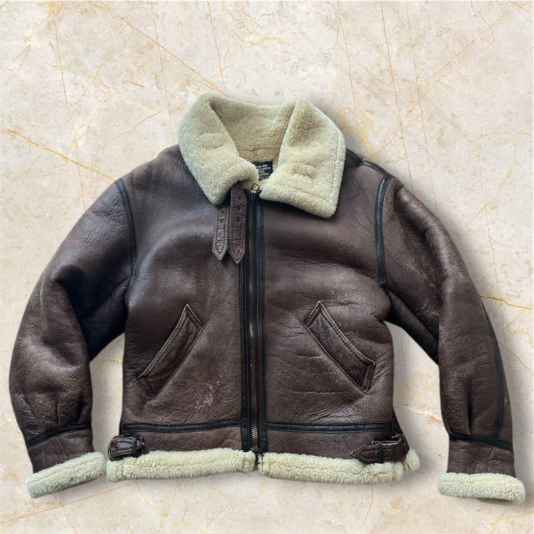 ぴ*ぱ様 【人気】B-3レザージャケット　ムートンジャケット本革 楽天市場】ムートンジャケット メンズ B3 b-3 レザージャケット 革