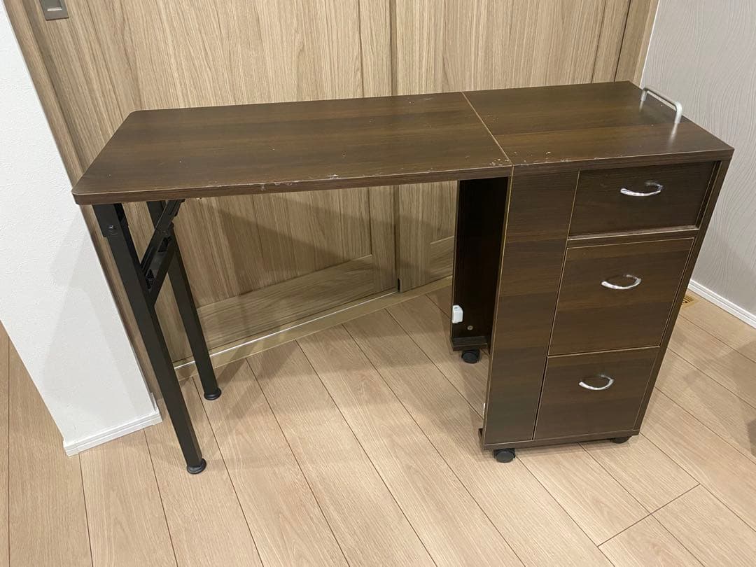 折りたたみ ネイル テーブル デスク 机 キャスター付き