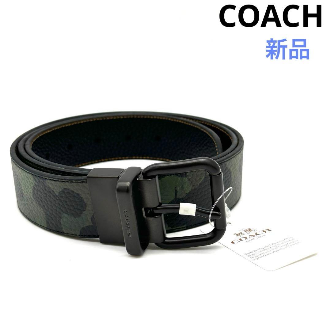 〈新品〉COACH コーチ カモフラ柄レザーベルト