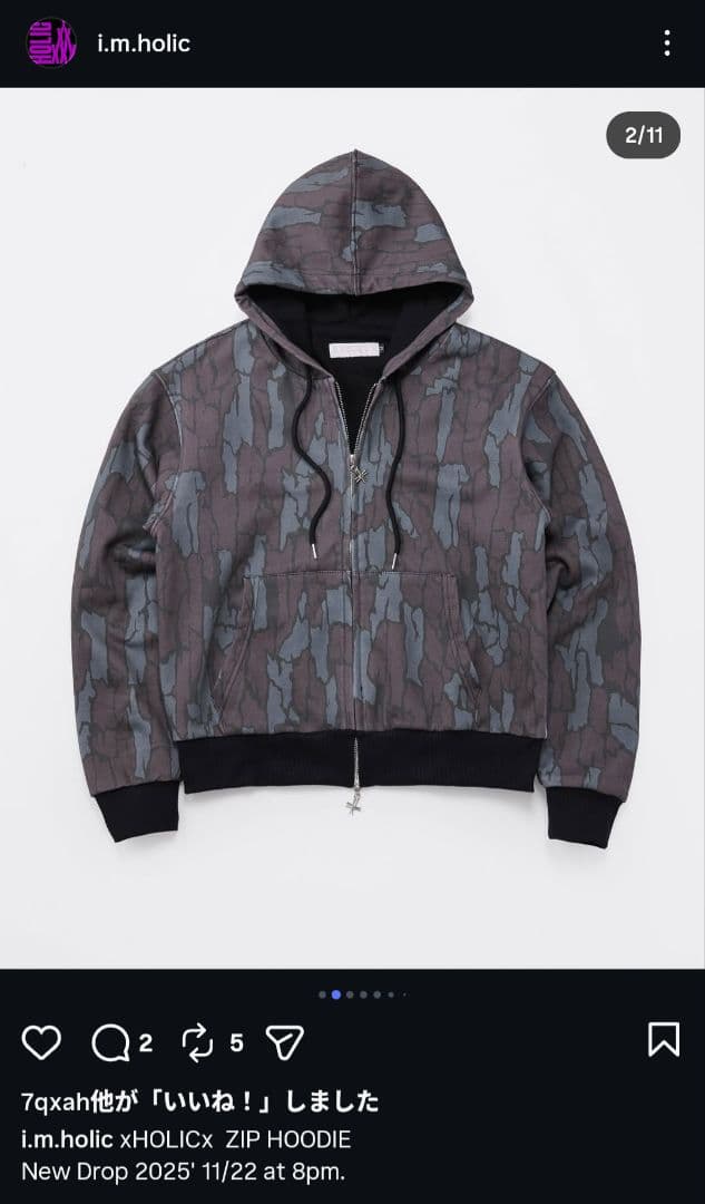 i.m.holic x HOLIC ZIP HOODIE 迷彩柄