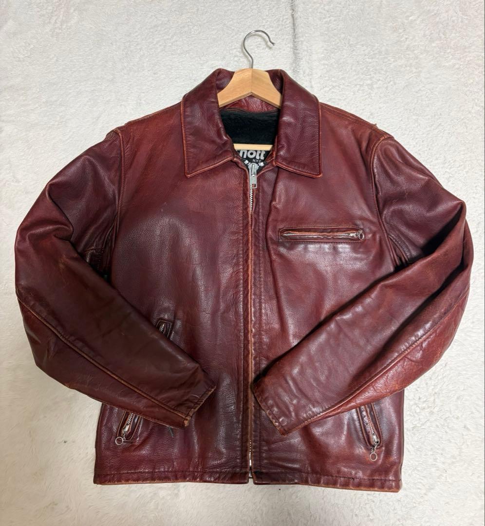 希少カラー schott 642 レザージャケット 牛革 カウレザー 38サイズ