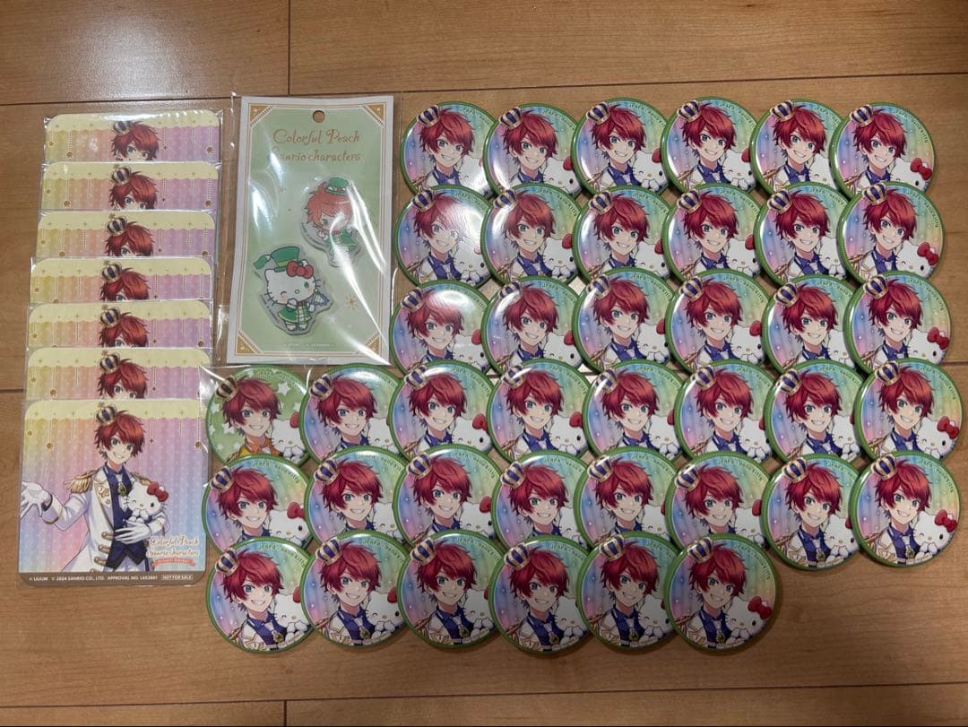 カラフルピーチ　からぴち　じゃぱぱ　サンリオ　まとめ売り　缶バッジ　コースター