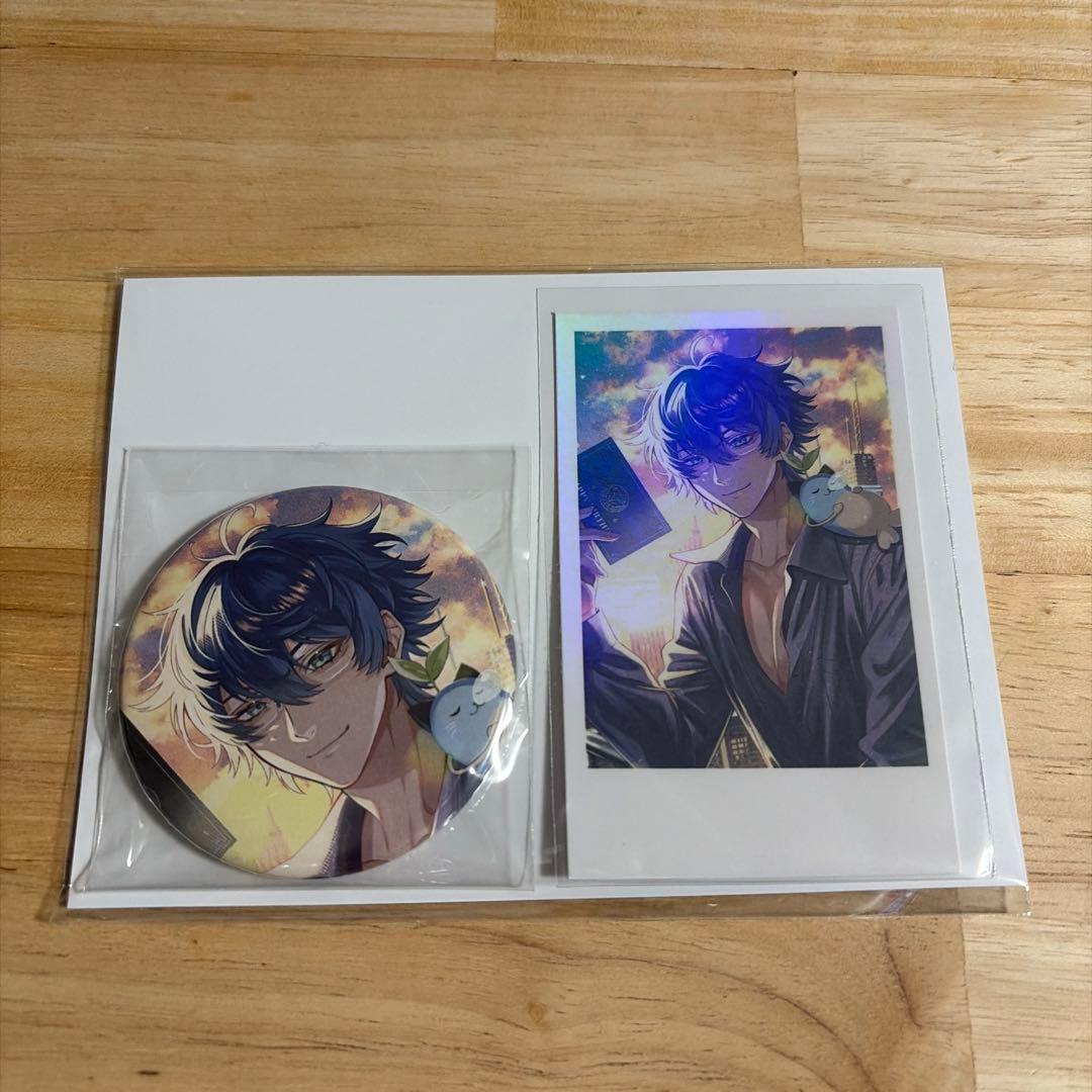 にじさんじ レオス 誕生日 2025 缶バッジ チェキ風カード 新品未開封