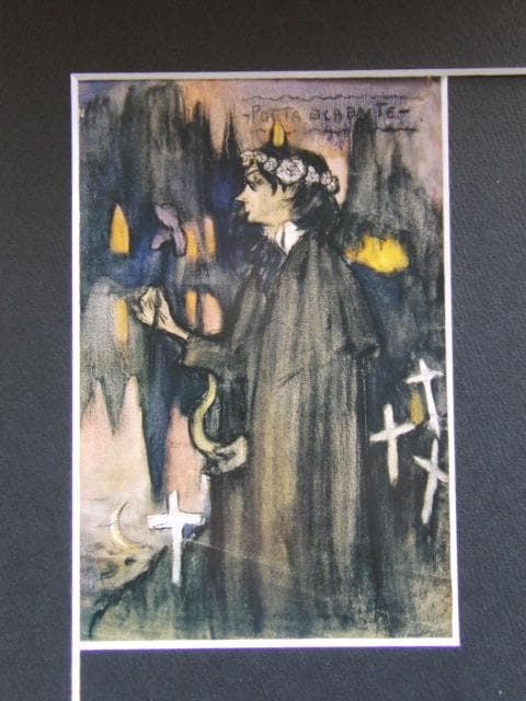 パブロ ピカソ、【デカダンス詩人（ジャウメ・サバルテス）】希少な画集画より