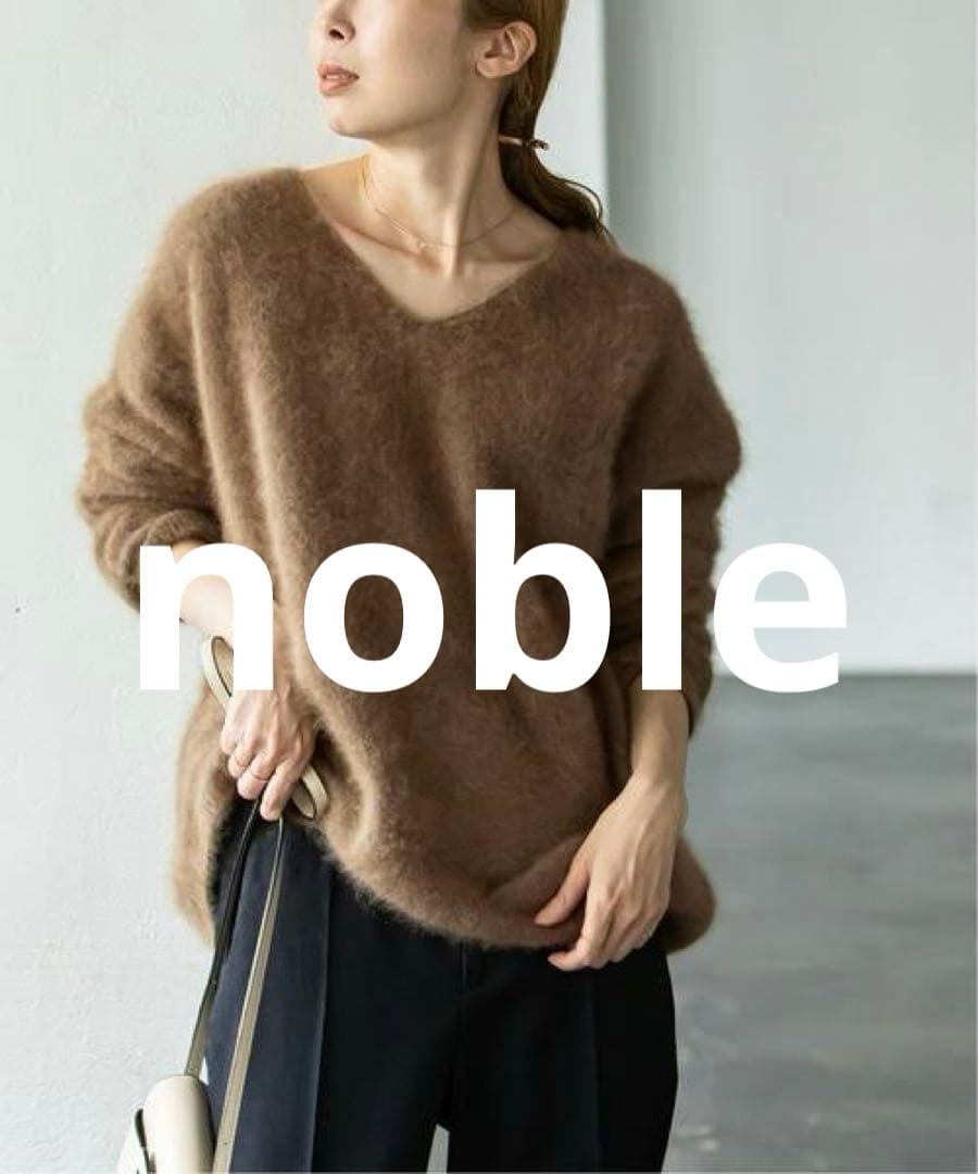 Noble ファーニットVネックプルオーバー F 長袖 ラクーン21AW
