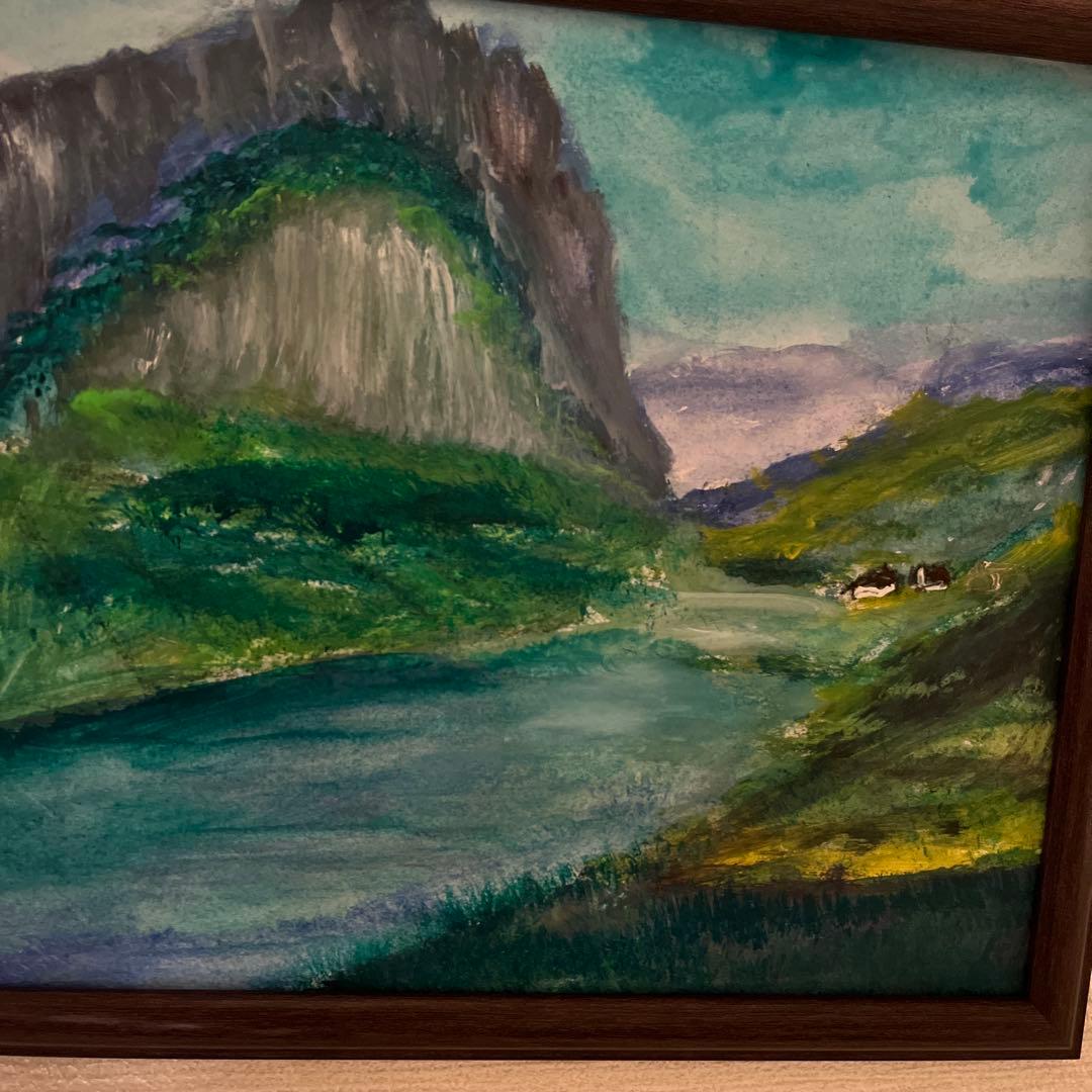 風景水彩画 24✖️27 Fresh green park landscape 2025 watercolor painting by Yoshimoto