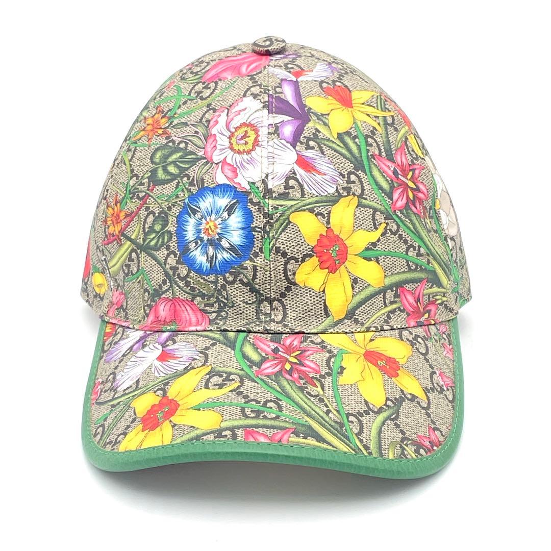 ✨️極美品✨️GUCCI グッチ フローラル レザー キャップ 帽子 GG S 美品！GUCCI グッチ レザー ベースボール キャップ 帽子 M 羊革 - メルカリ