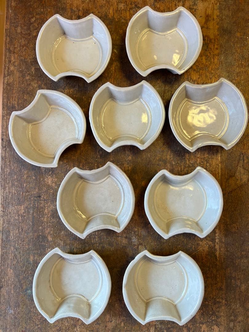 分銅型小鉢9枚セット　アンティーク　古陶磁器　白磁　レトロ　食器　古道具　古民家