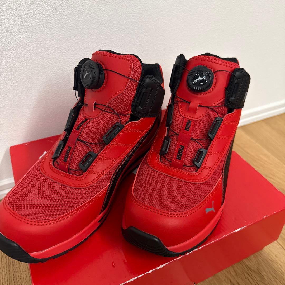 プーマ　安全靴 スイッチバック レッド ディスク ミッドカット