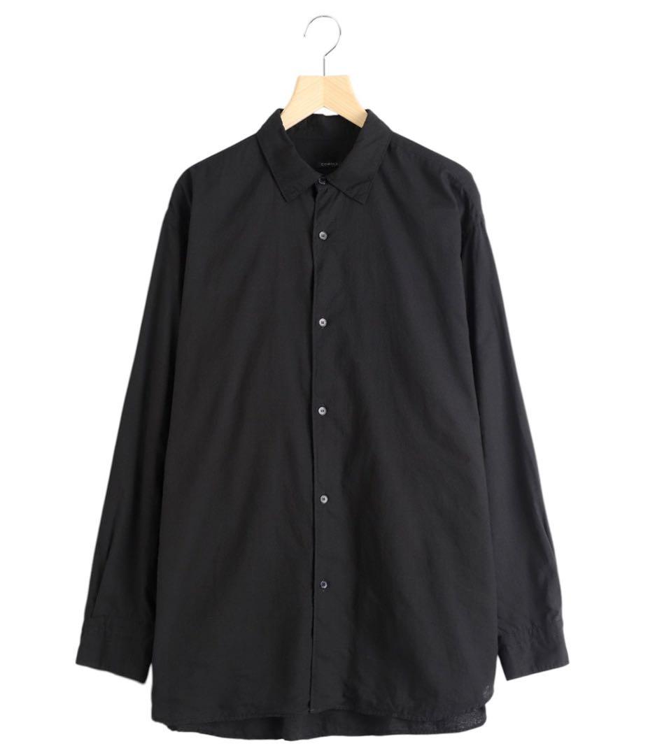 COMOLI KHADIコットンWレイヤー コモリ シャツ 2 COMOLI “KHADIコットンWレイヤーコモリシャツ“ COL: BLACK SIZE: 1,2,3