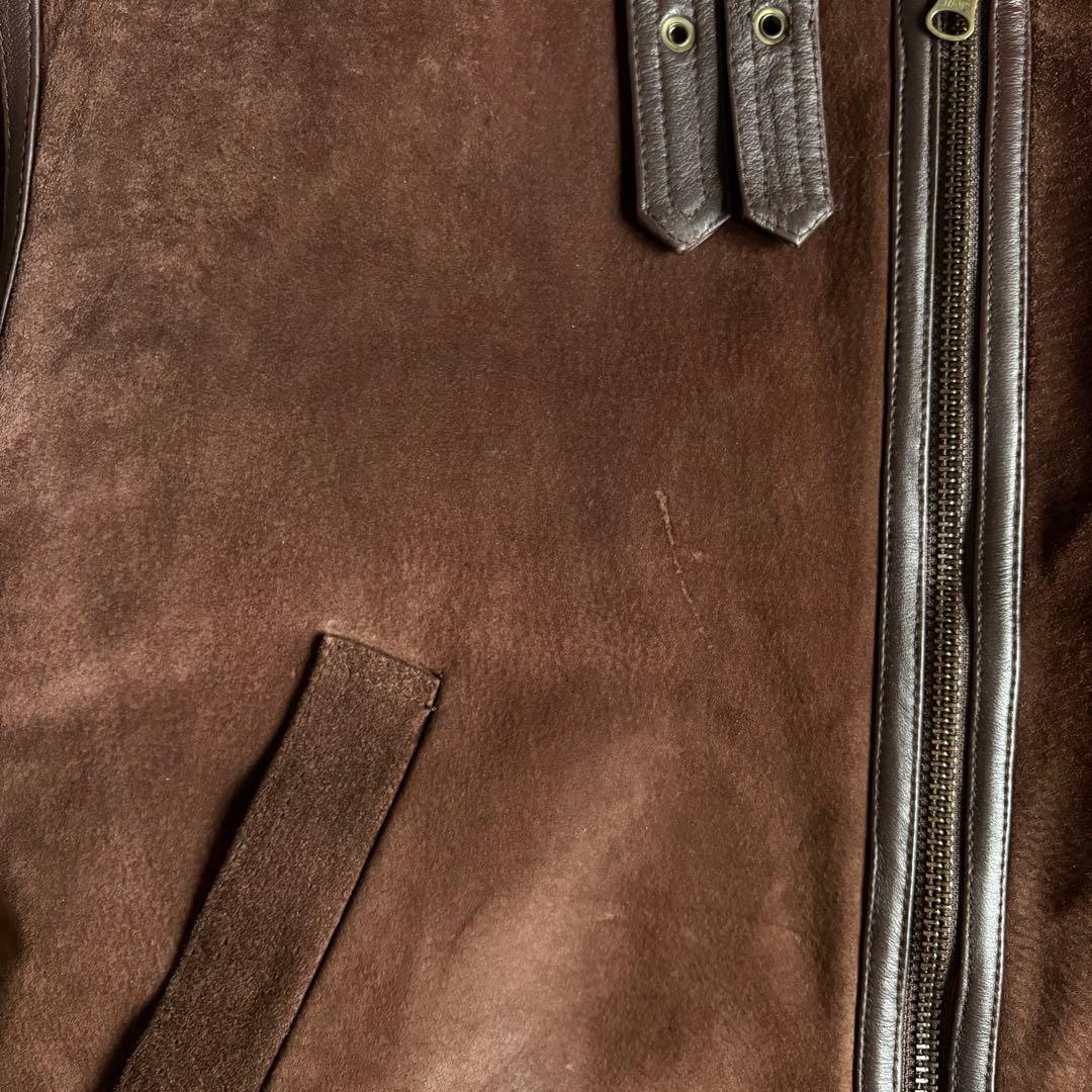 90s vintage】B-3 フライトジャケット スエードレザー 本革 短丈