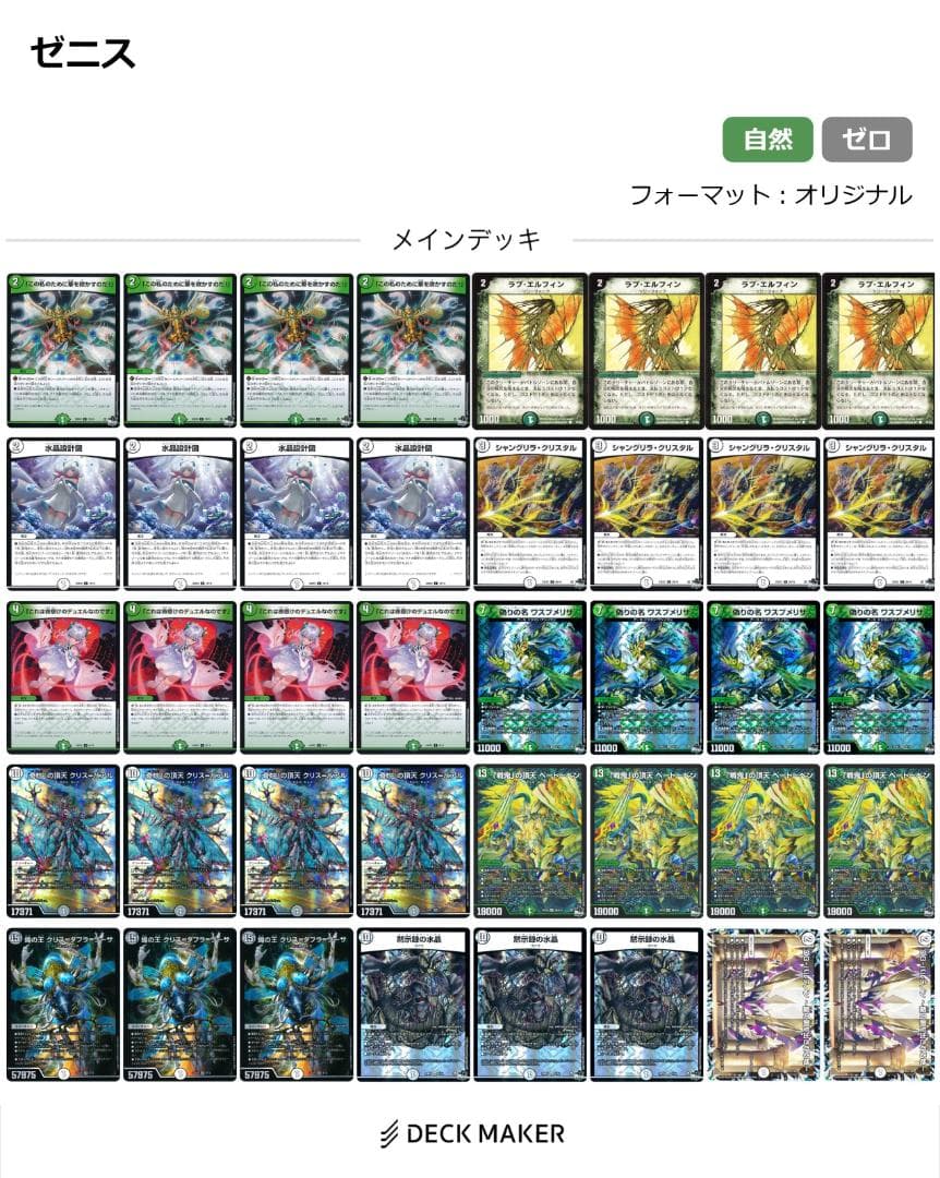 零緑ゼニス ゼロ緑ゼニス デッキ ラブエルフィン入り