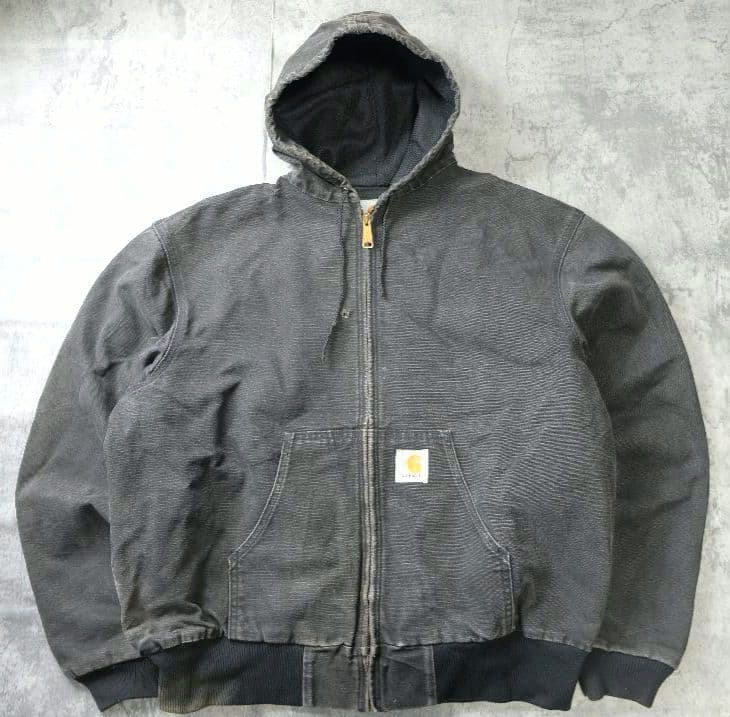 【鬼フェード】carharttアクティブジャケット 襤褸 墨黒 カーハート