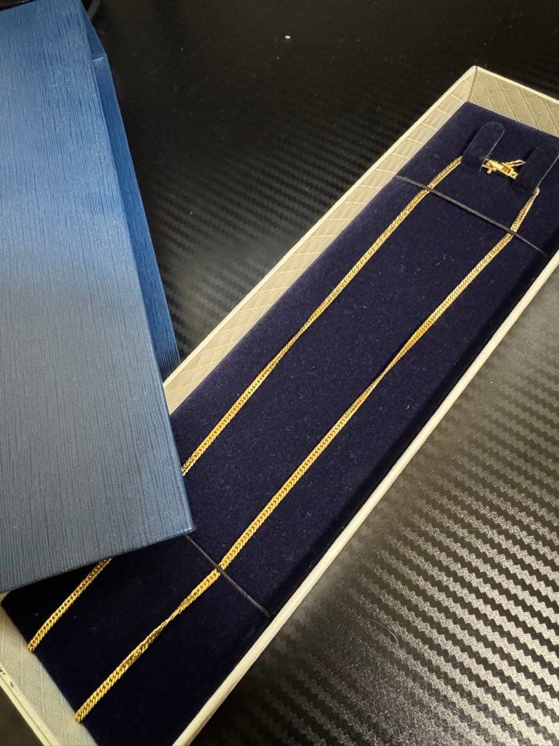 【スマイルさま専用】18KYG 6面ダブルチェーンネックレス　60cm 約10g