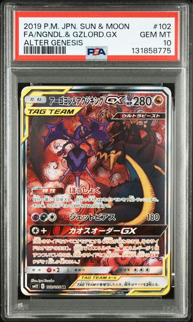 ポケモンカード　アーゴヨン&アクジキングGX sa 絵違い　psa10