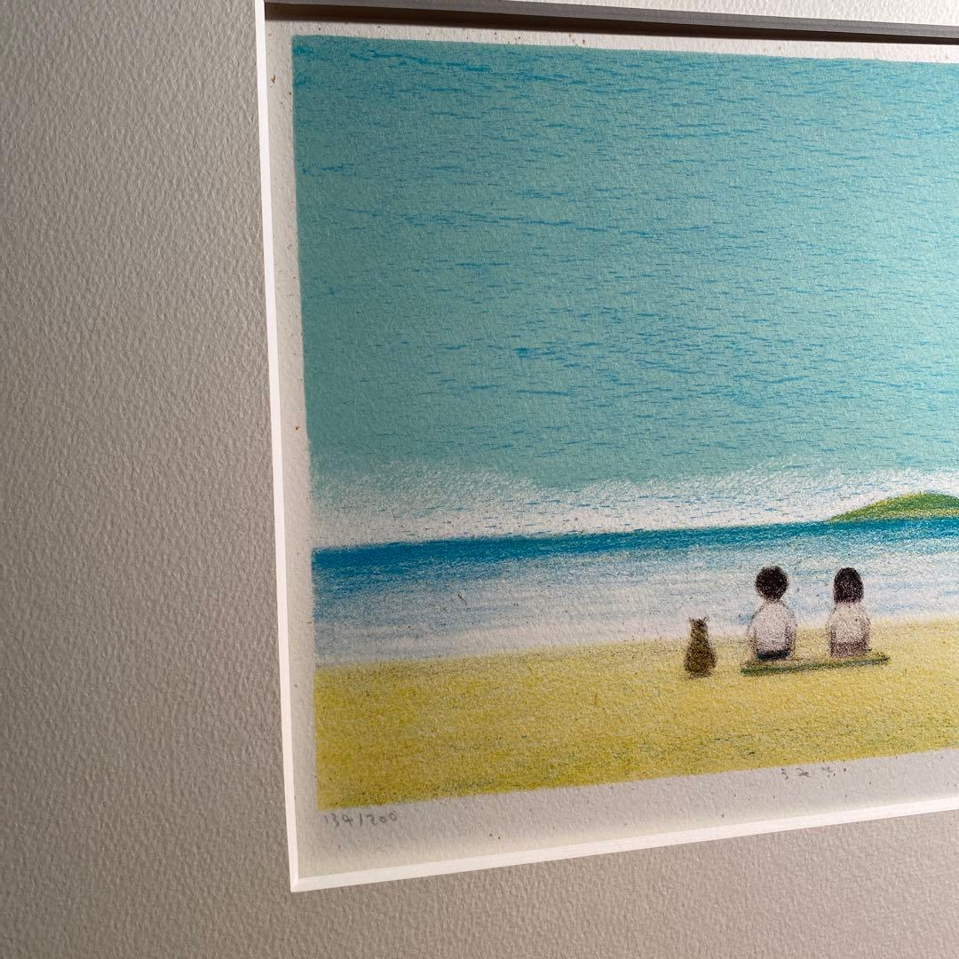 府川誠 『うみに』 アート額装品 絵画 リトグラフ エディション