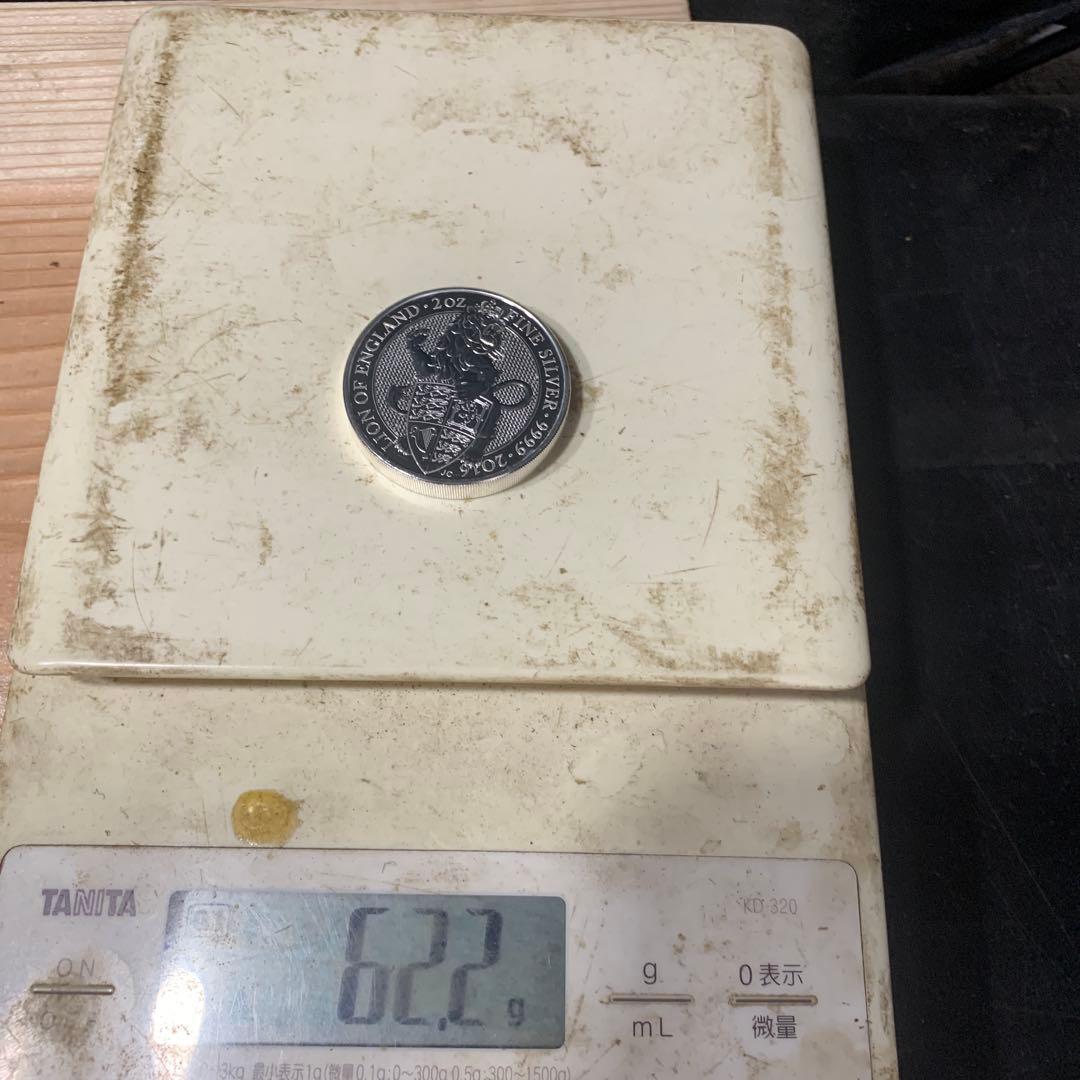 その3 純銀貨 2オンス クイーンズビースト 2016 ライオン