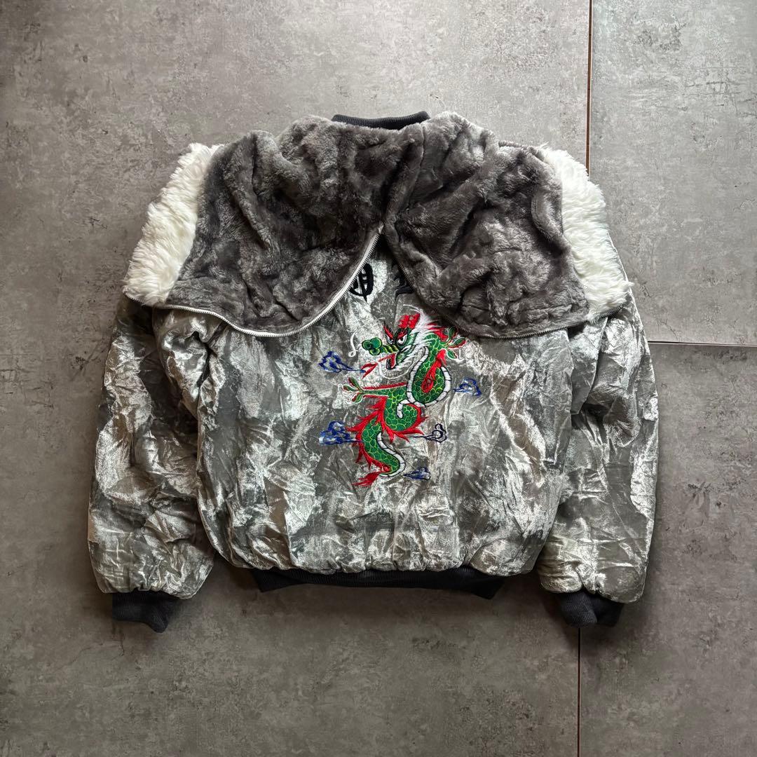 古着　80s コリジャン　別珍　スーベニア　ジャケット　n-2b ファー