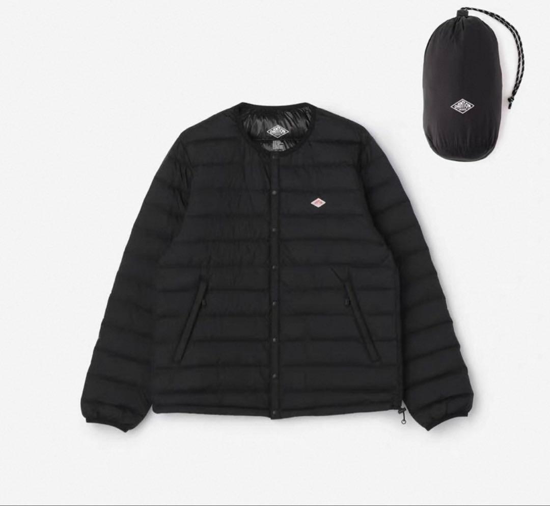 DANTON ナイロンタフタ ノーカラーインナーダウンジャケット - DANTON