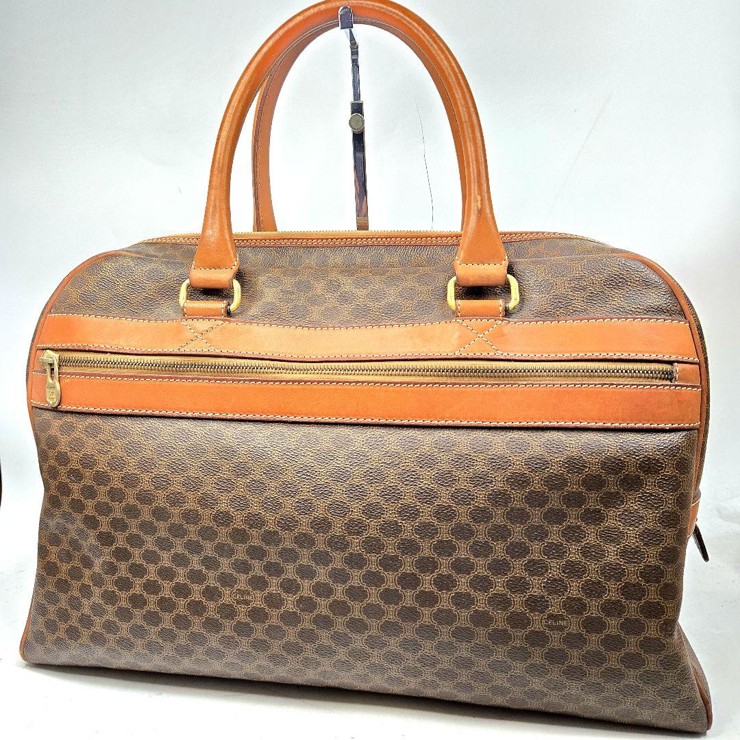 美品 CELINE ミニボストンバッグ マカダム トリオンフ金具 A4収納可能