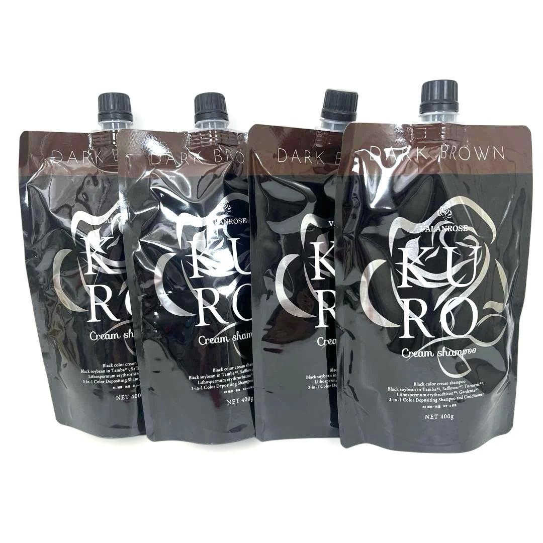 KURO クロクリームシャンプー ダークブラウン 400g 4個　まとめ売り