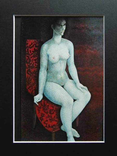 中村直人、裸婦、希少画集画、新品額装付、状態良好