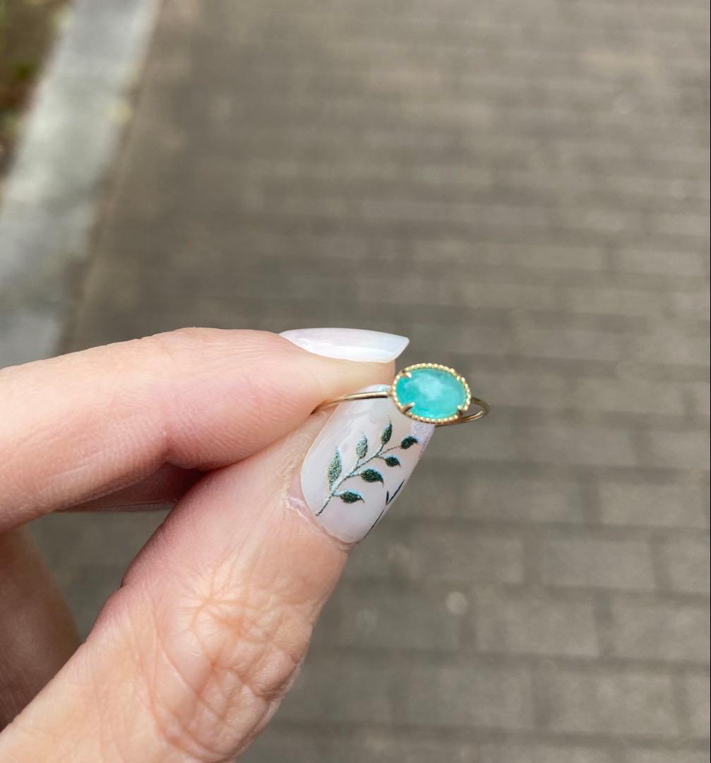 【CuO1.05%】 パライバトルマリン 10K リング ビズー公式】パライバ トルマリン 11石 ハーフ エタニティ K18(18金