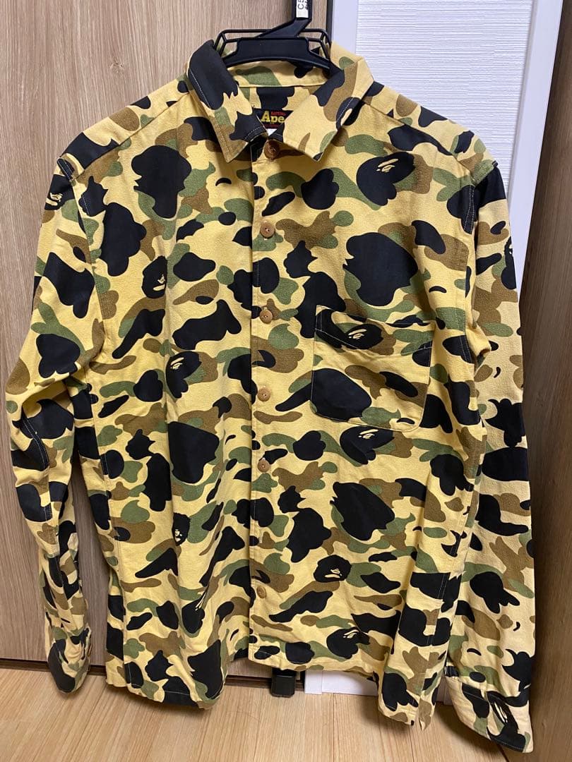A BATHING APEアベイシングエイプ 迷彩柄長袖シャツ カモフラLサイズ