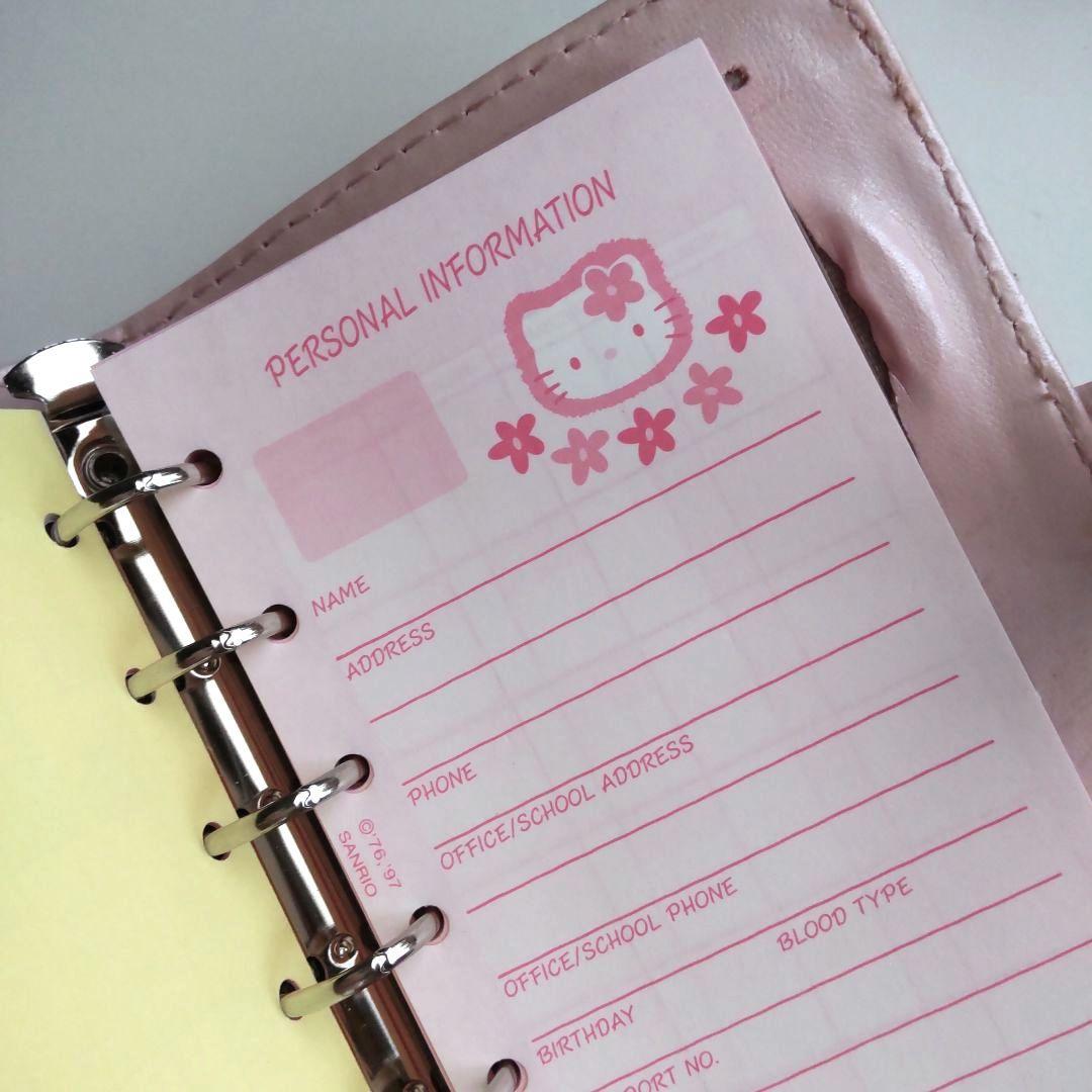 当時物 希少】ハローキティ キルティング 手帳 ピンク サンリオ 1997年