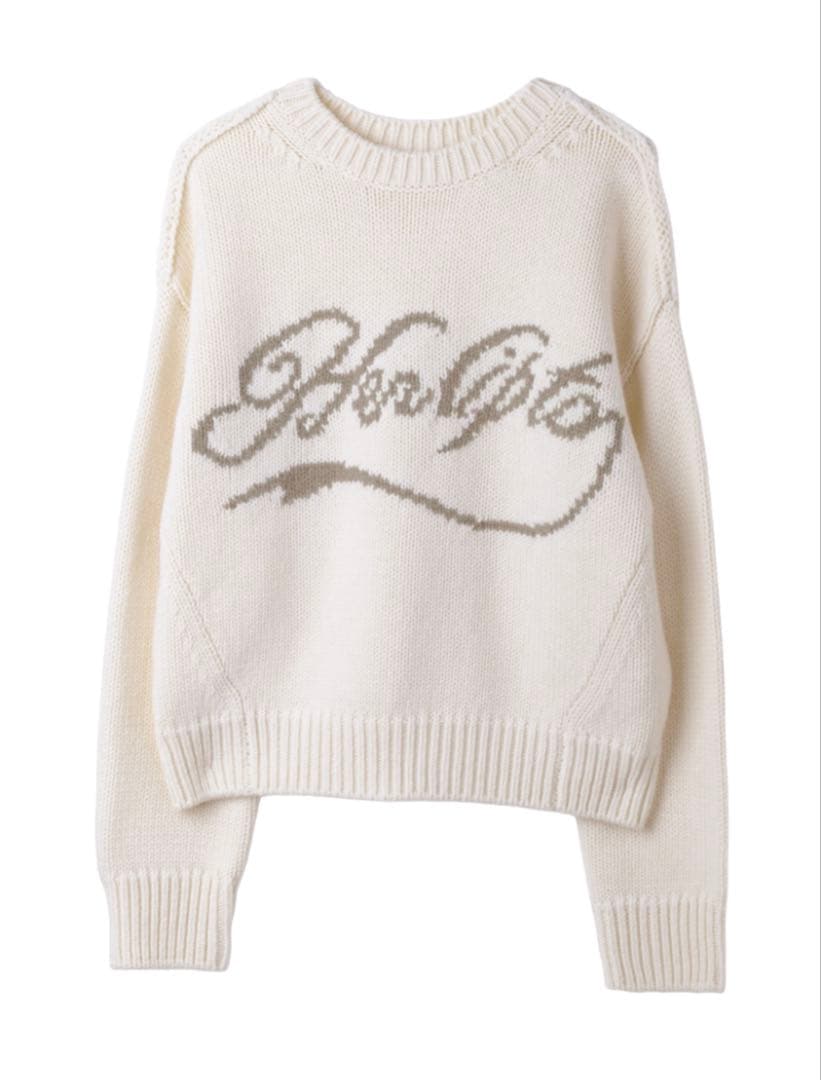 トップス herlipto Loved one Logo Jacquard Knit M