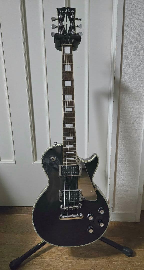 Photogenic レスポールタイプエレキギター ブラック ギターケース付き