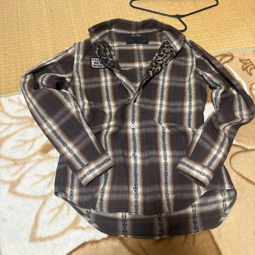 Y2K Y2K Roen ロエン スカル スタッズ チェック レオパード シャツ