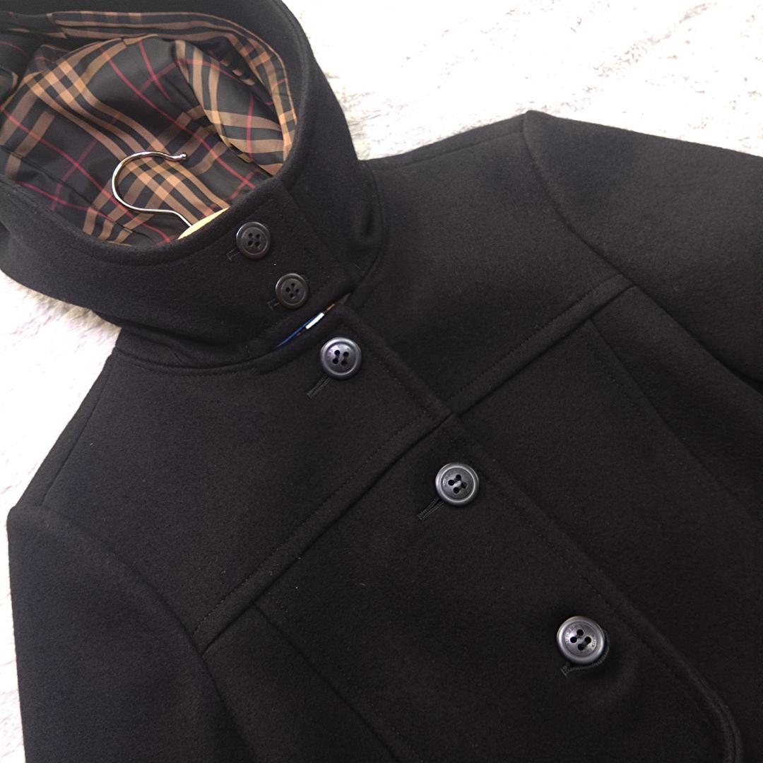 BURBERRY ダッフルコート 40サイズ L相当 ノバチェック 黒ブラック