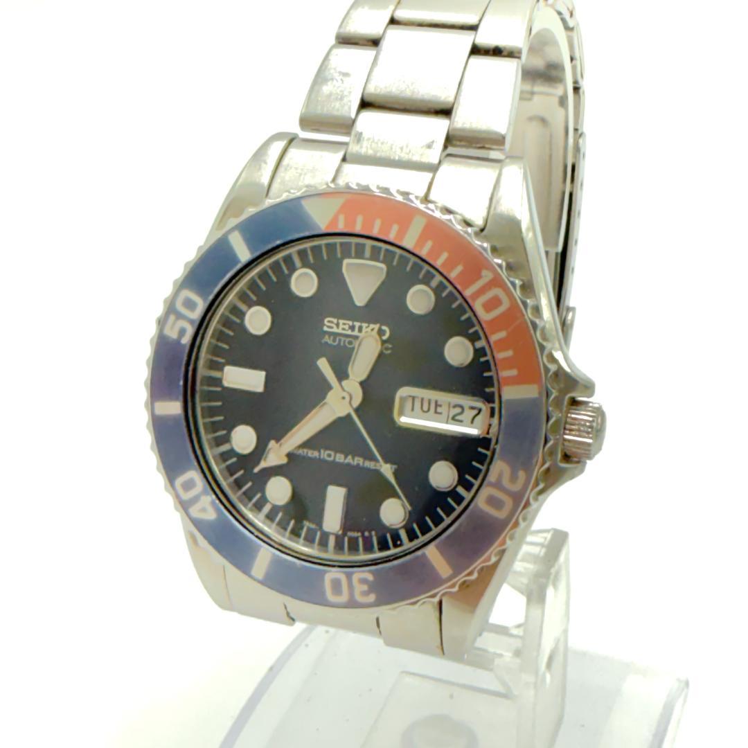 SEIKO ダイバー ペプシ 青赤 自動巻 稼動品 腕時計 7S26-0050