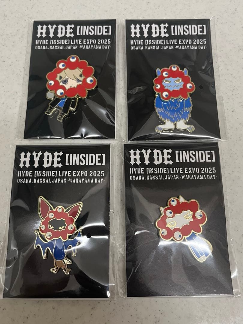 HYDE [INSIDE] LIVE EXPO 2025 ピンバッジ全4種 EXPO2025 ミャクミャクコラボ HYDE ミャクミャク なりきりピンバッジ