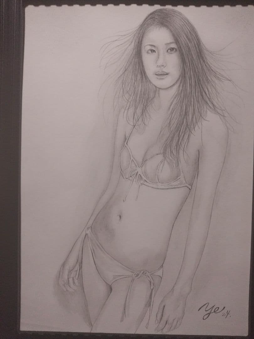 裸婦、美人画、絵画、山本英二、微風M、新品額縁、真作、高塚省吾