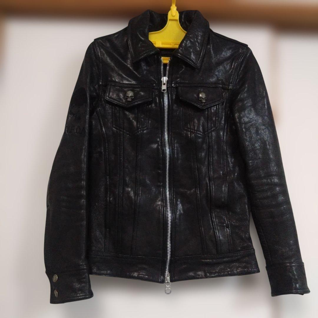 COLLARS レザージャケット　ダブルジップ　 スカル　クローズ武装戦線　美品 COLLARS 武装戦線 レザー ダブルライダース 初代頭 鈴木恵三モデル