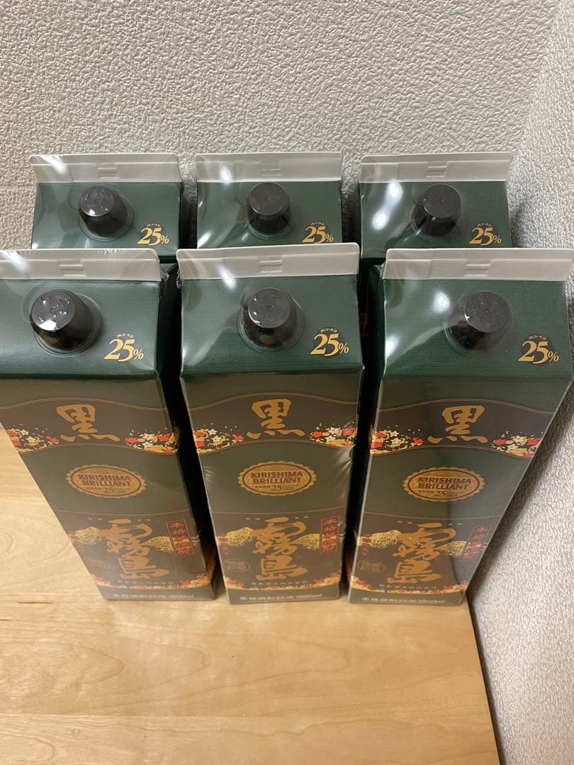 【未開封】黒霧島 パック 25度 芋焼酎 1800ml × 6本 1.8L