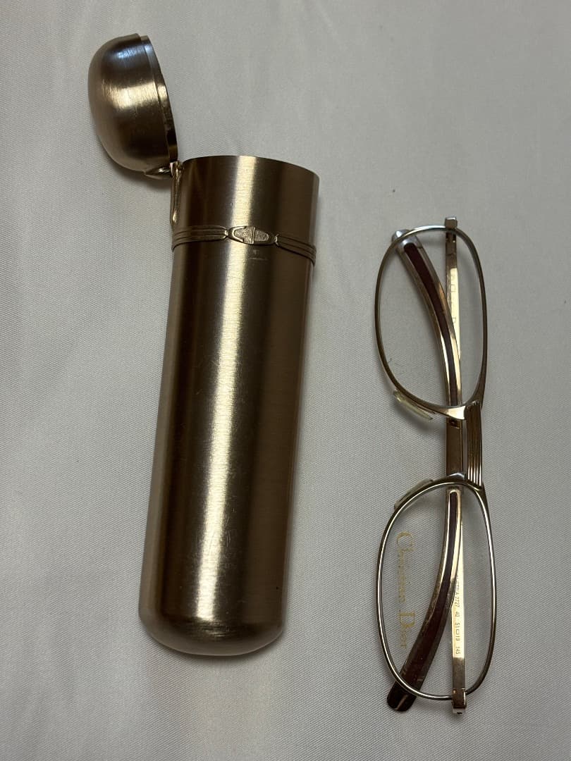 Christian Dior Vintage メガネ ゴールド メガネケース付き