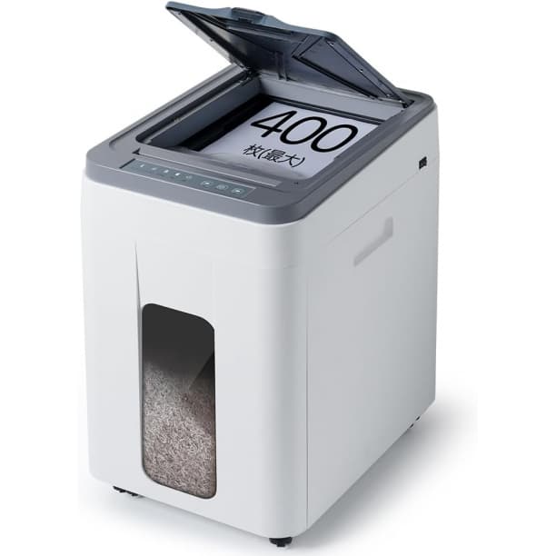 オートフィードシュレッダー 400枚 大容量50L カード裁断可能 マイクロ