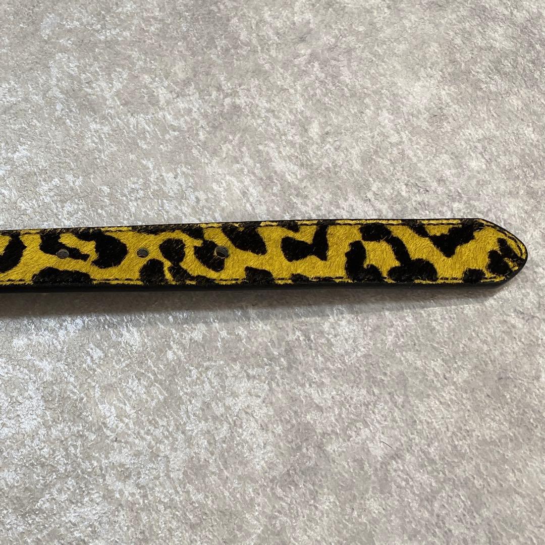 ステューシー STUSSY レオパード レザーベルト ヒョウ柄 本革 イエロー