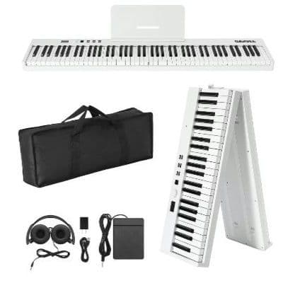 電子ピアノ88鍵盤折り畳みコンパクト軽量 MIDI対応 生ピアノと同じ鍵盤サイズ