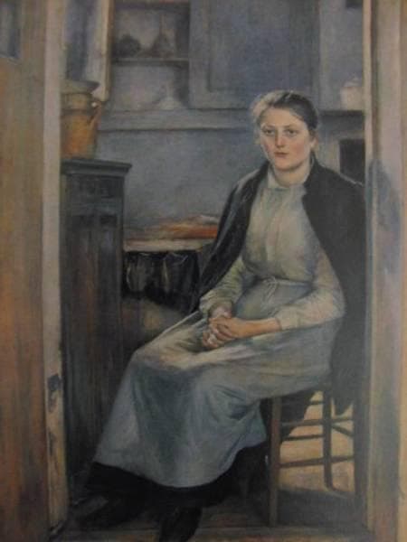 黒田清輝、【婦人像（厨房）】、希少画集画、新品高級額・額装付