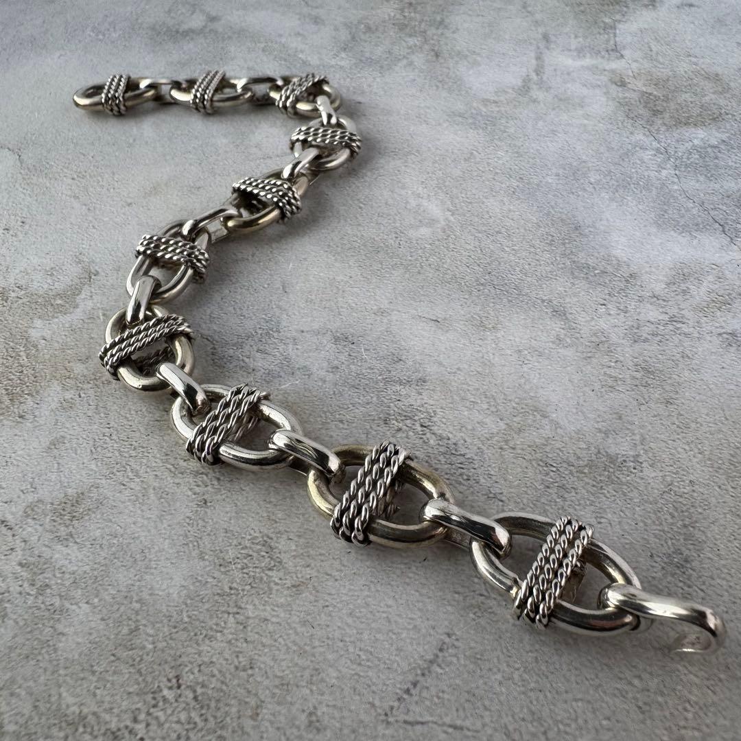 ヴィンテージ ロープリンクチェーンブレスレット シルバー925 メキシコ製